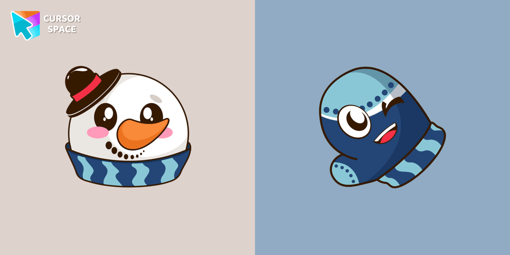 Snowman and Mitten cursor cursor pack